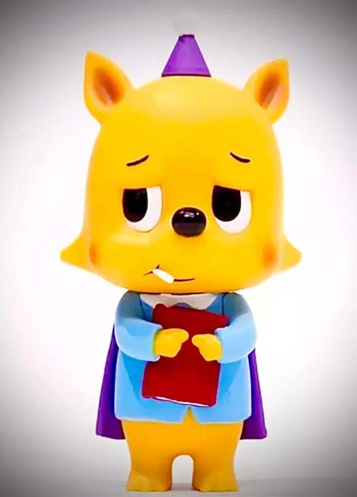 Labubu Vos character in black white background