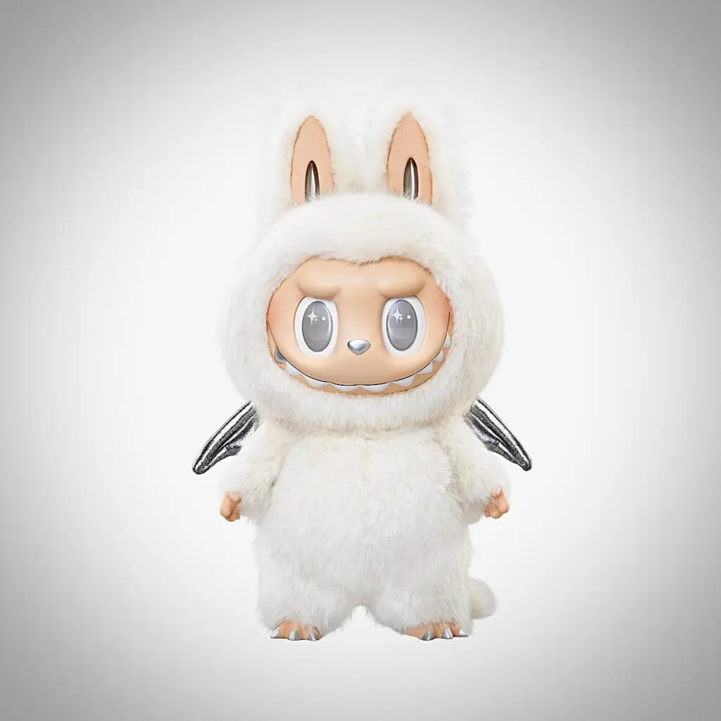 Front view of the Zimomo Labubu doll called Angel in Clouds