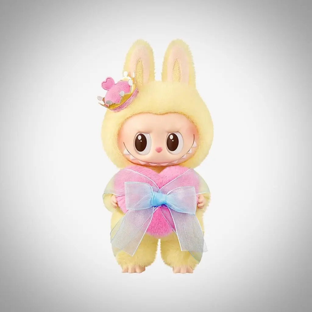 Labubu lets checkmate pink white background