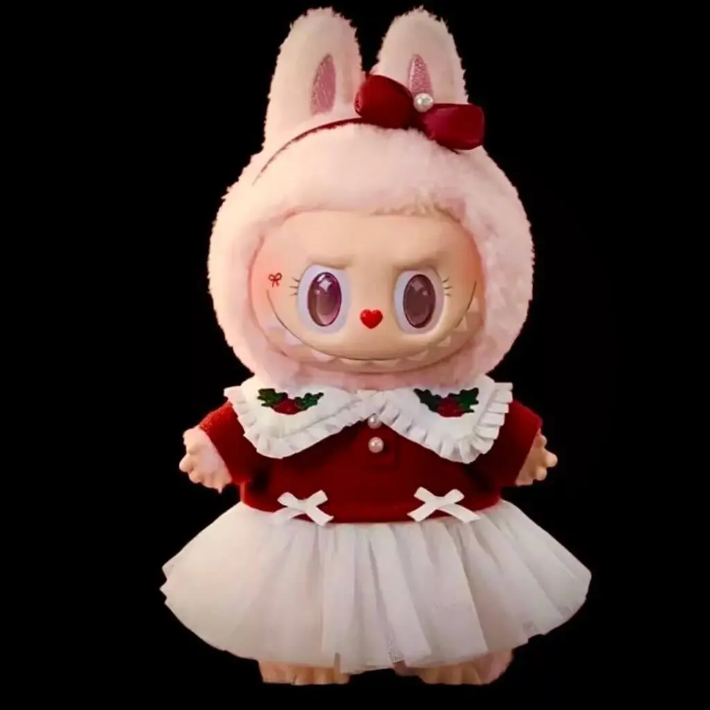 Labubu mokoko twinkly fair tale black background