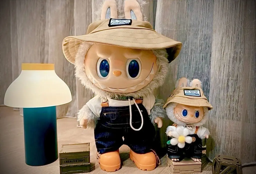 labubu fall in wild plush and keychain pendant