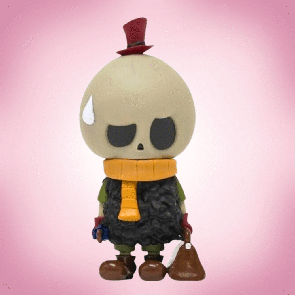 Labubu Tycoco with bag in pink background