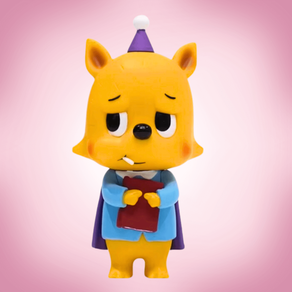 Labubu Vos portrait in pink background