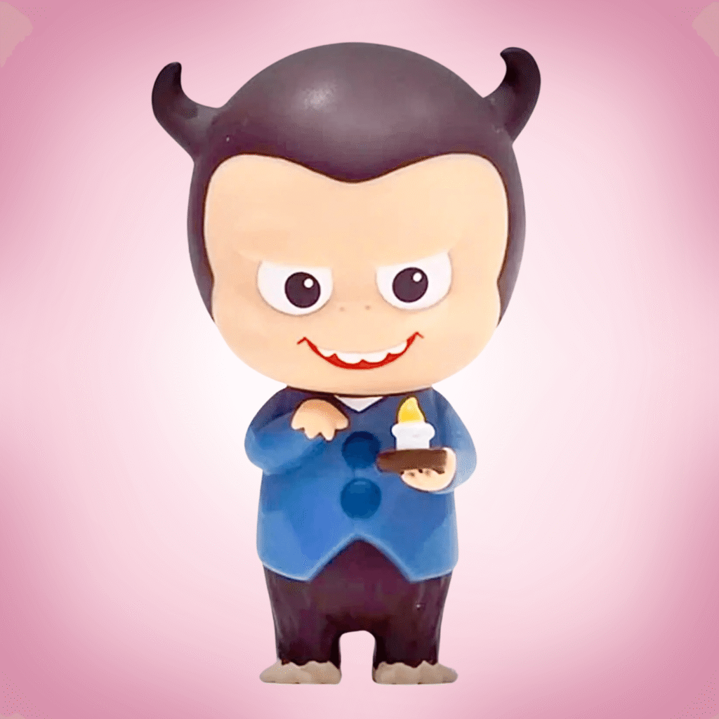 Labubu Yaya portrait in pink background