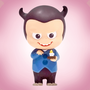 Labubu Yaya portrait in pink background