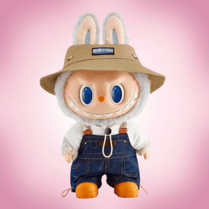 Labubu Fall in Wild in pink background