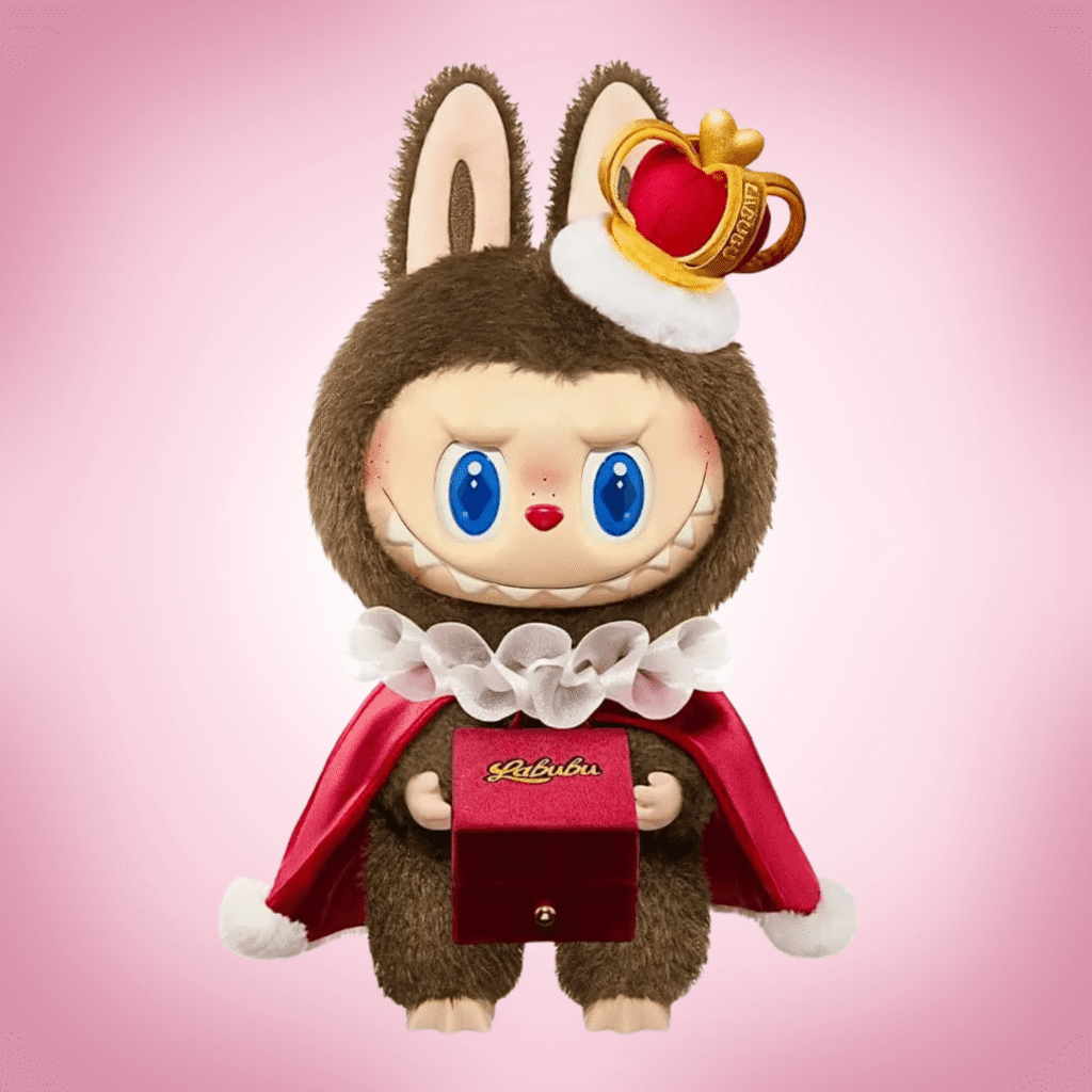 Large Labubu Let's Checkmate in pink background