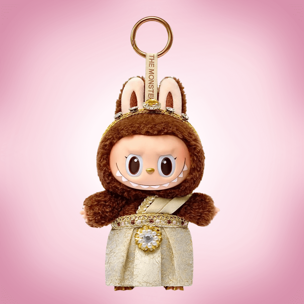 labubu good luck to you pink background