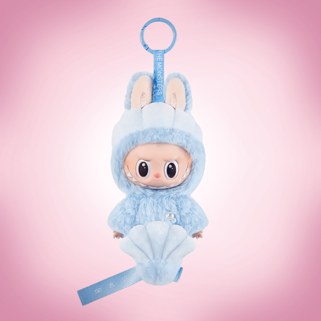 labubu hide and seek pink background