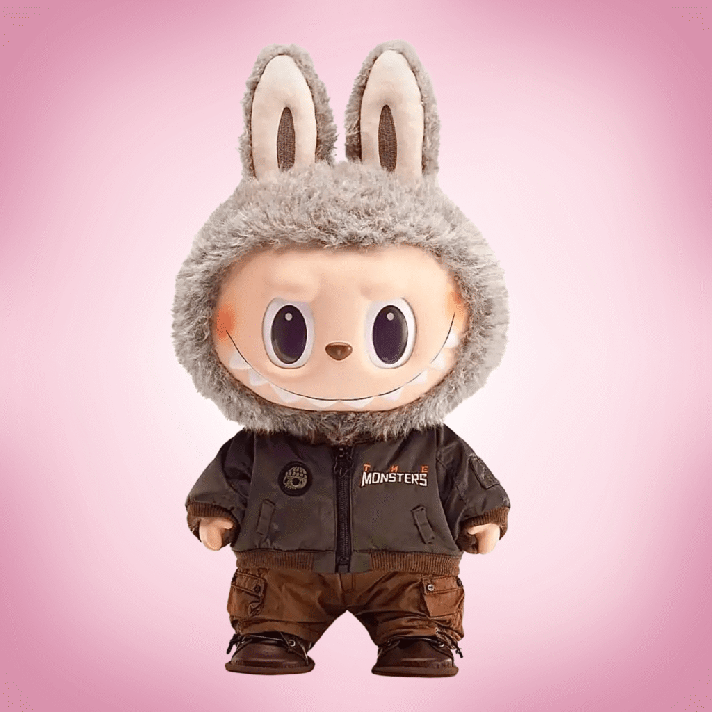 labubu jump for joy pink background most expensive