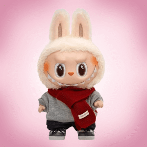 Labubu Walk By Fortune in pink background