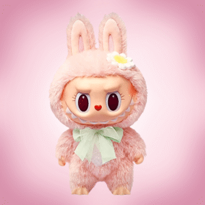 Labubu Mokoko Close to Sweet in pink background