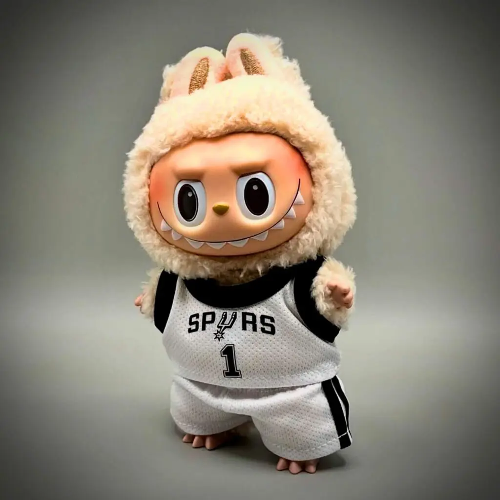labubu soymilk in labubu clothes spurs wembayama jersey credit thelabubucloset
