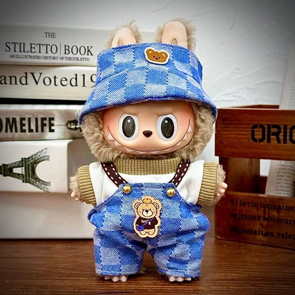 labubu clothing blue checker outfit