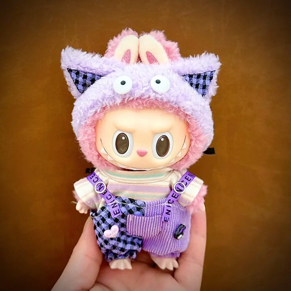 labubu clothing purple overalls hood