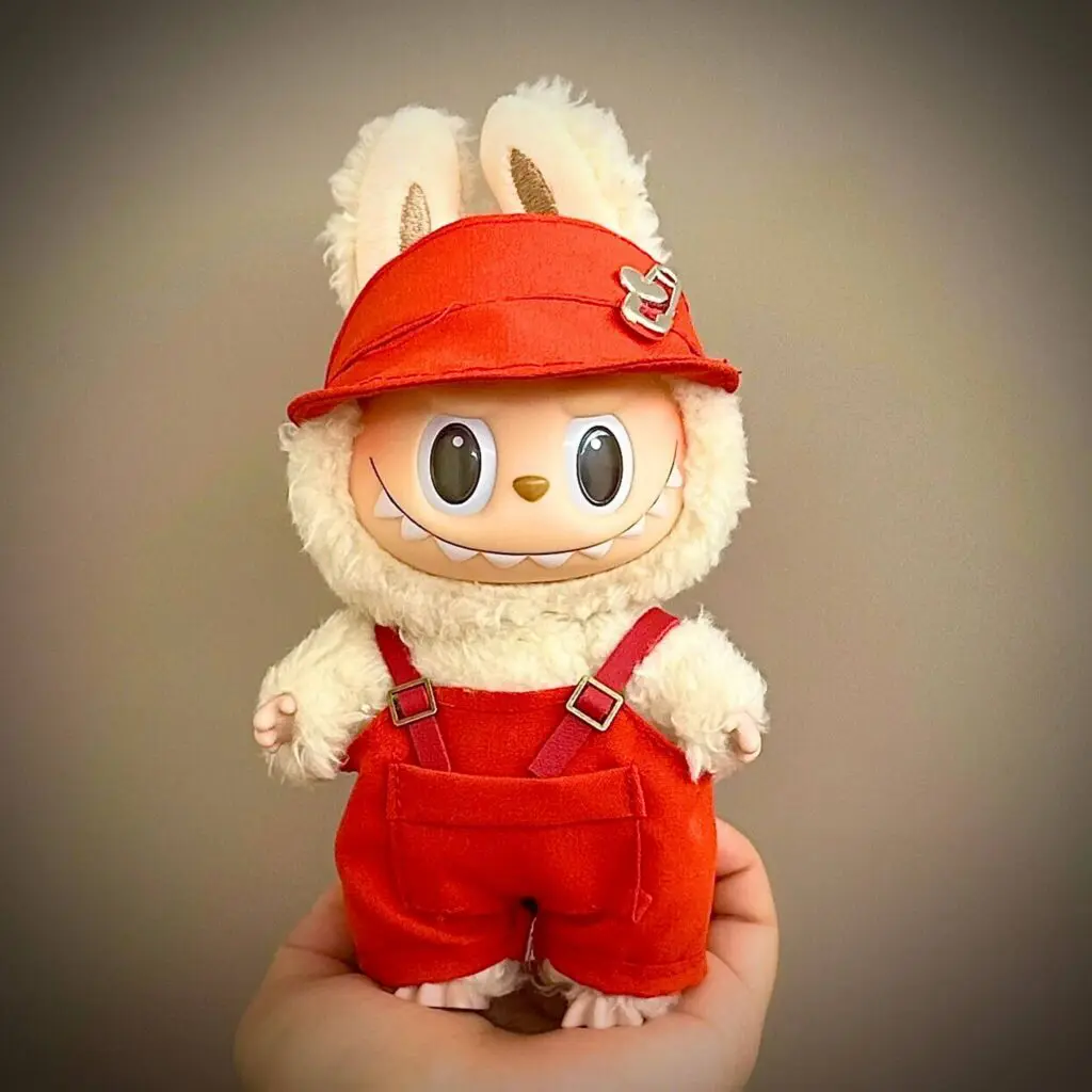 labubu clothing red overalls