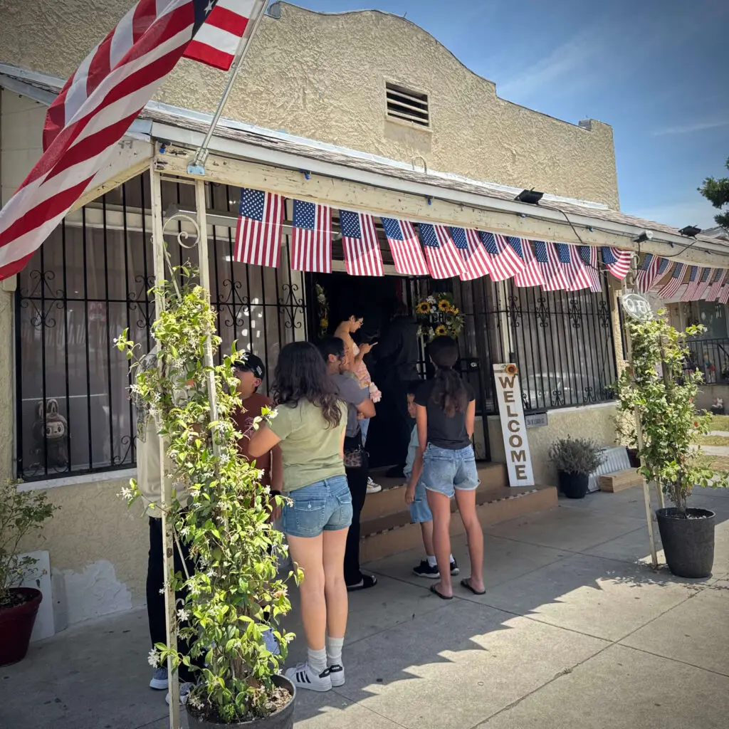 Exterior storefront of Labu'tique toy store in Anaheim, California