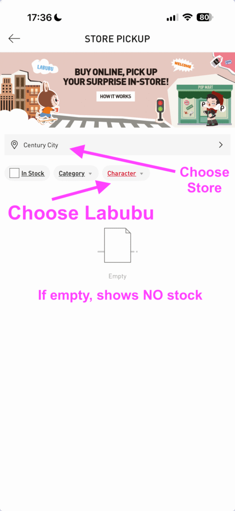 Part 2 on Step by step instructions on how to use the Pop Mart to check availability if you want to buy Labubu