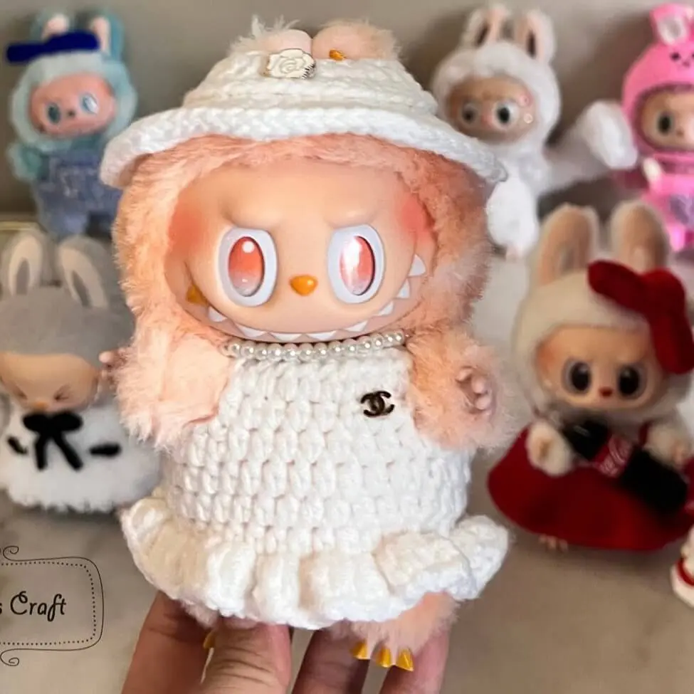 happiness labubu clothes knitted chanel