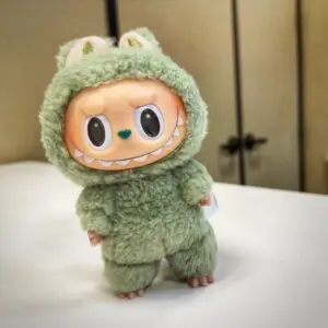 Labubu Green Grape from Exciting Macaron standing in office desk