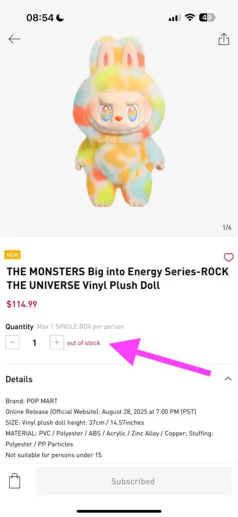 LABUBU ROCK THE UNIVERSE Vinyl PlushDoll Labubu Rock the