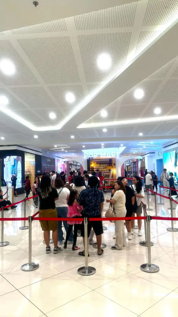 Long line outside the Pop Mart store at SM Mall of Asia