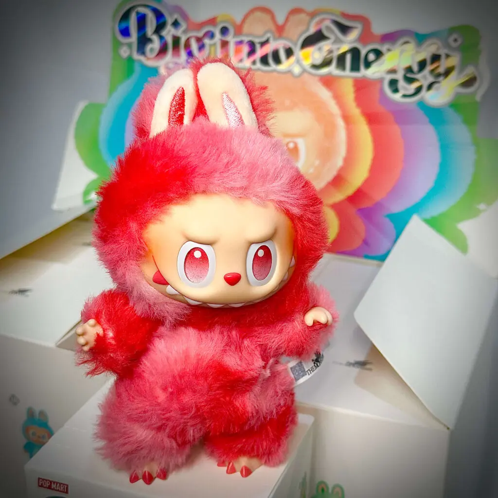 labubu big into energy love boxes backdrop