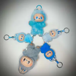 labubu blue looking up