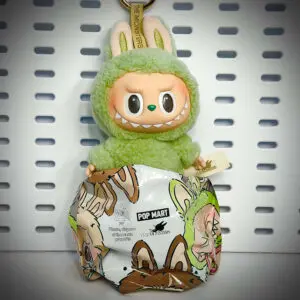 Labubu Green Grape doll from the Exciting Macaron series inside its foil pouch