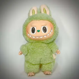 Labubu doll named Green Grape from Exciting Macaron series on a white background