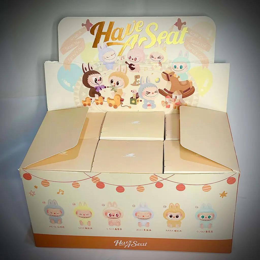 labubu have a seat box opened w labubu baba inside