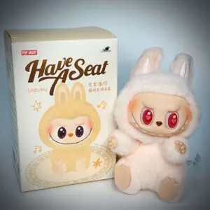 labubu have a seat dada beside box