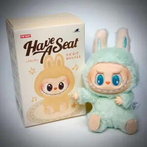 labubu have a seat ququ beside box
