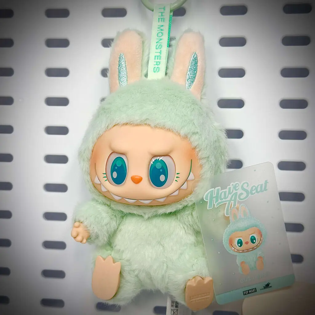 Labubu mint green ququ hung with name card