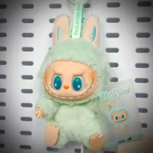 Labubu mint green ququ hung with name card