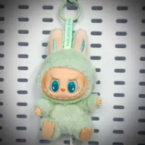 Labubu mint green have a seat ququ lanyard
