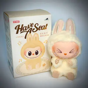 labubu have a seat sisi beside box