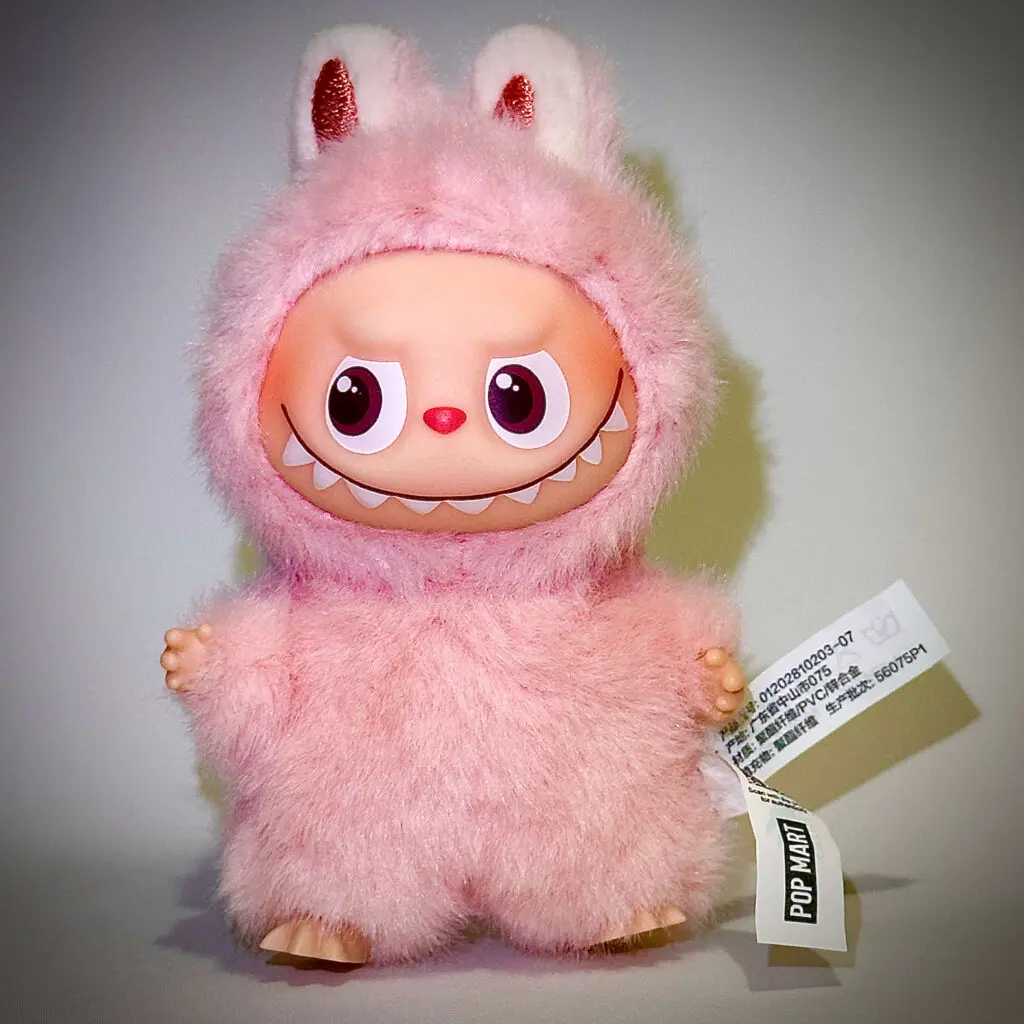 mini labubu pin for love G white background