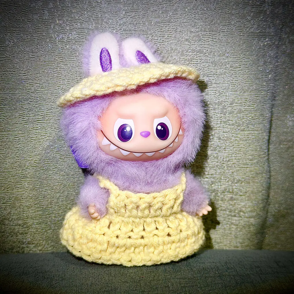 mini labubu pin for love M crochet dress