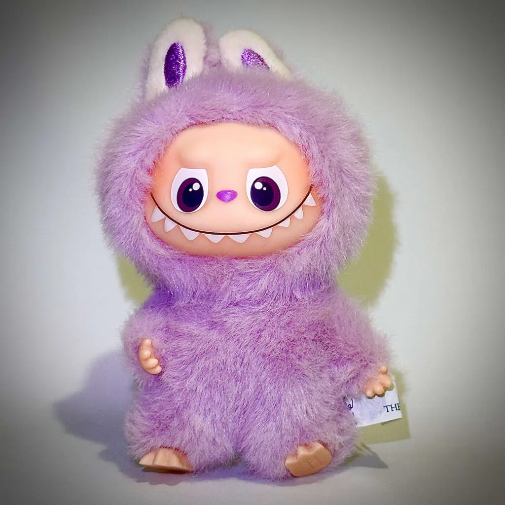 mini labubu pin for love M white background