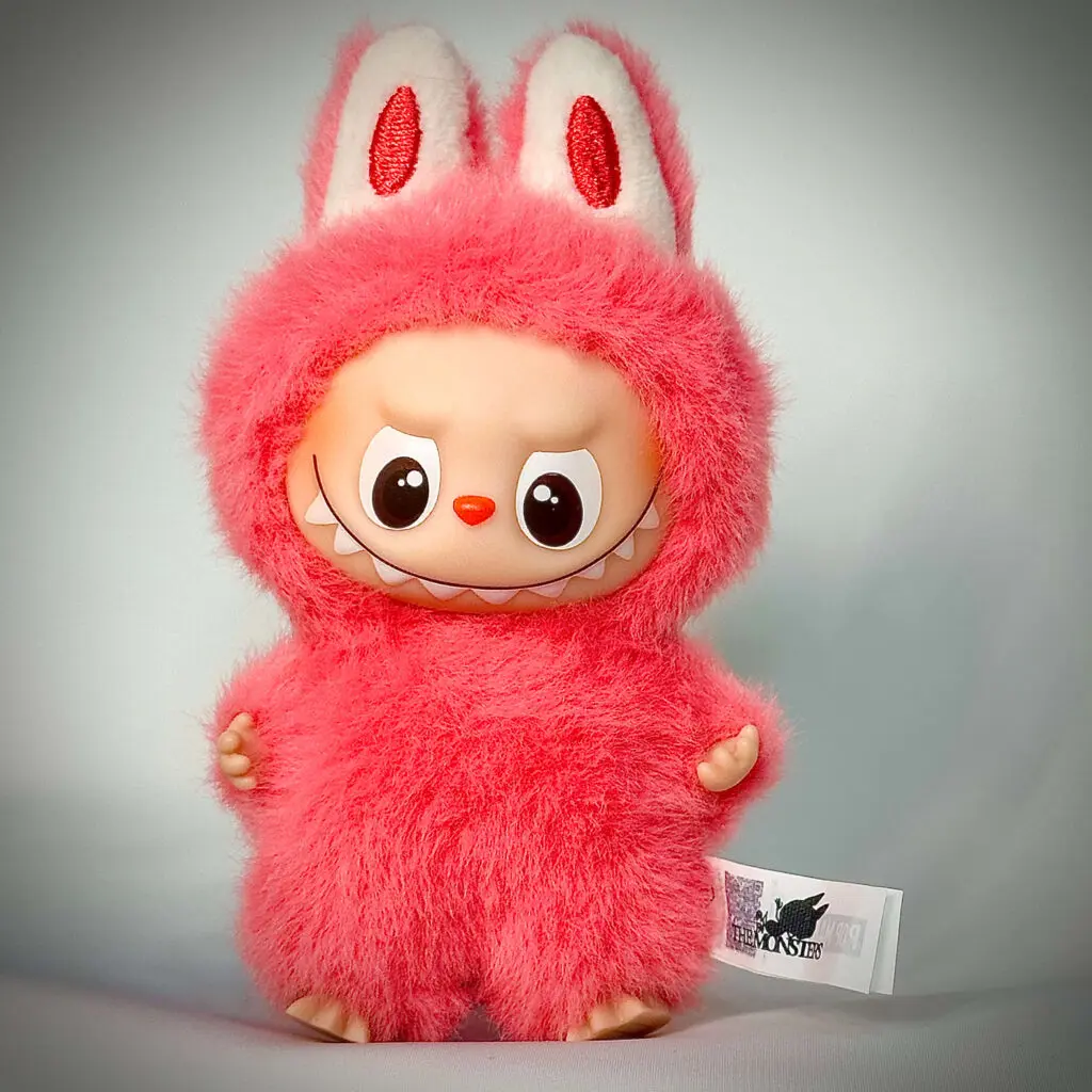 mini labubu pin for love n white background