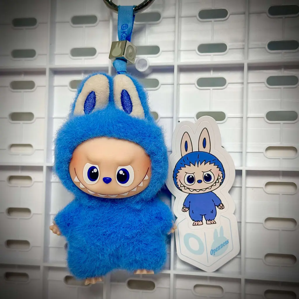 mini labubu pin for love o hung with sticker name