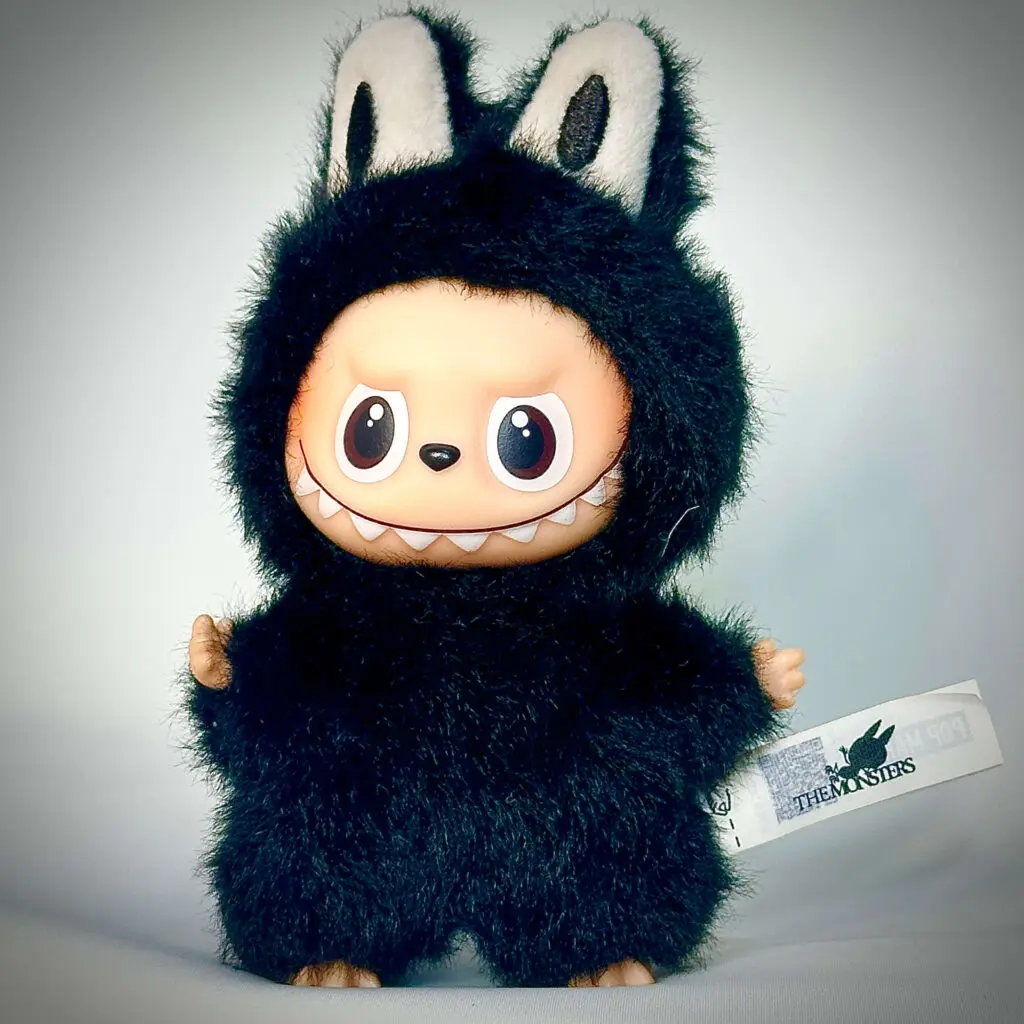 Mini Labubu Pin For Love Respect R on a white background