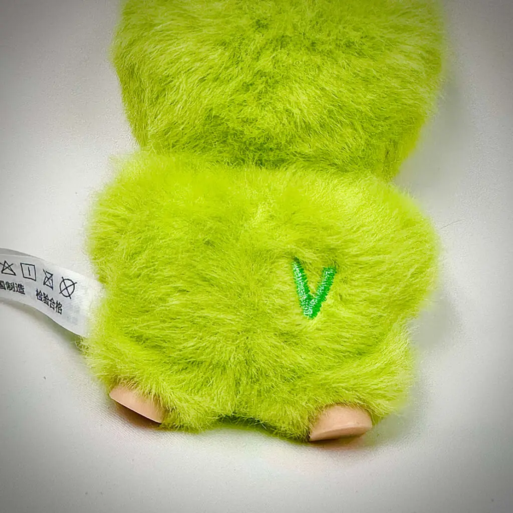 mini labubu pin for love v embroidered back