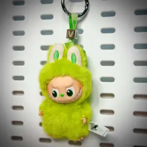 Labubu Pin for Love V Victory hanging on a board