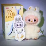 Mini Labubu Pin For Love Adventure A with sticker name and blind box