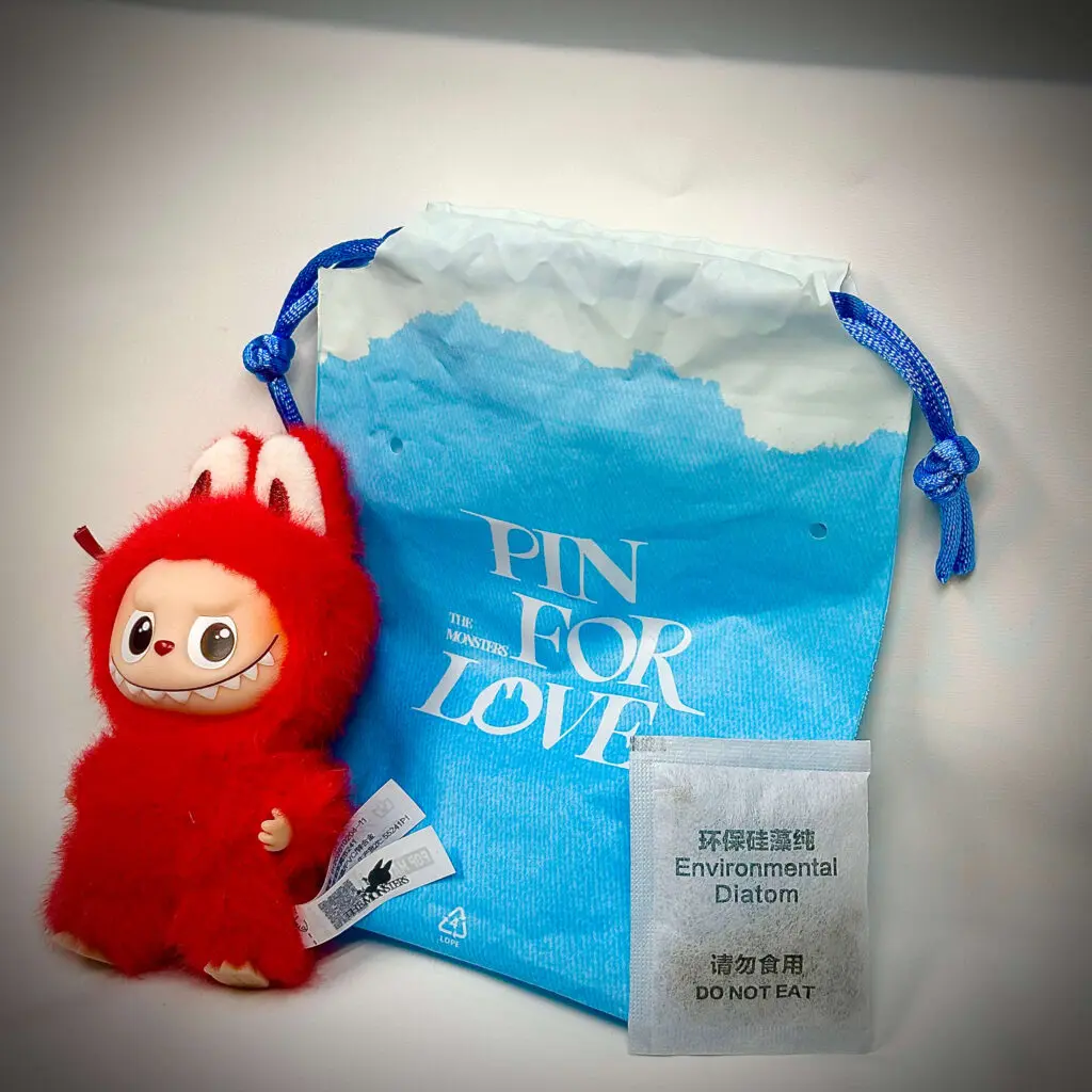 mini labubu pin for love x pouch