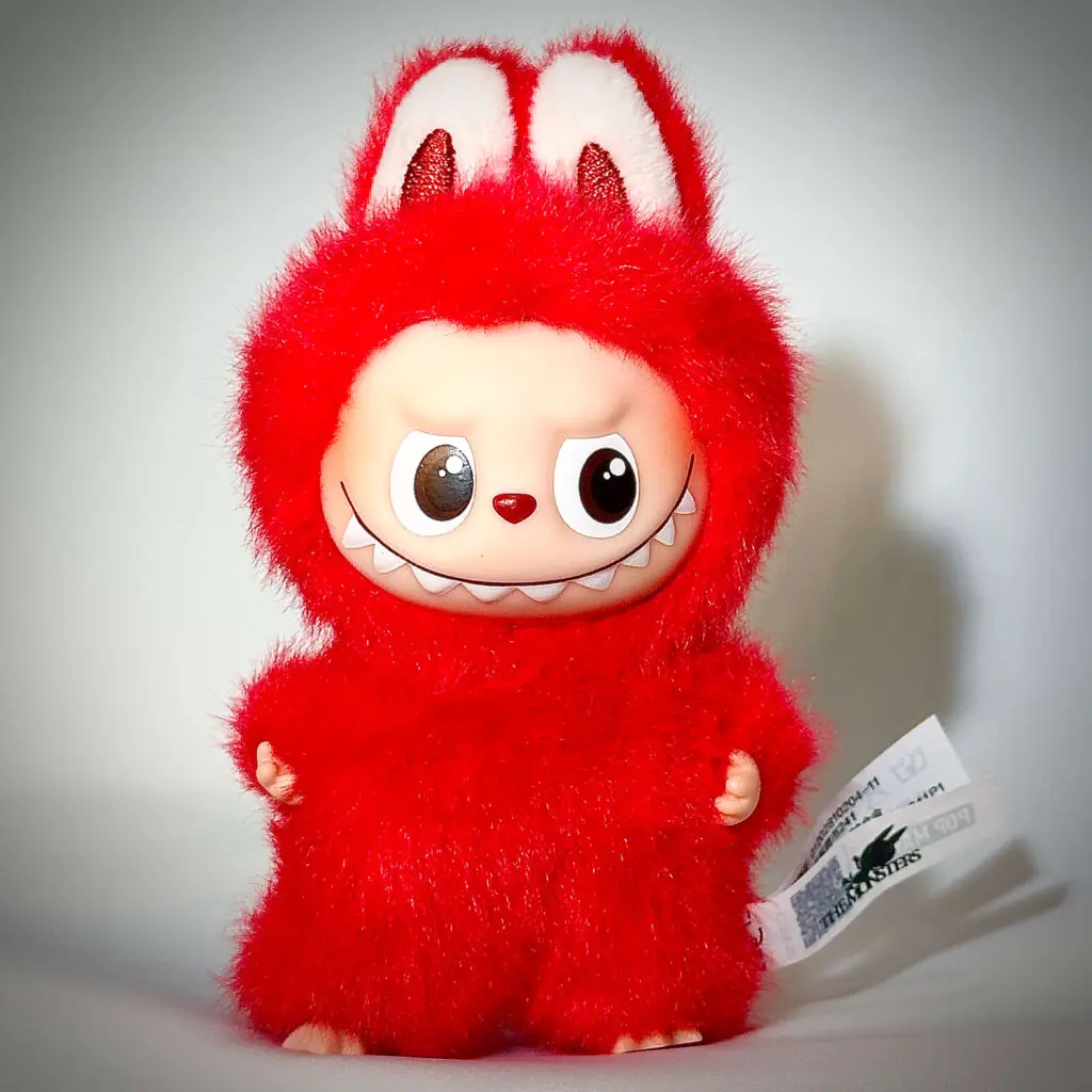 mini labubu pin for love x white background