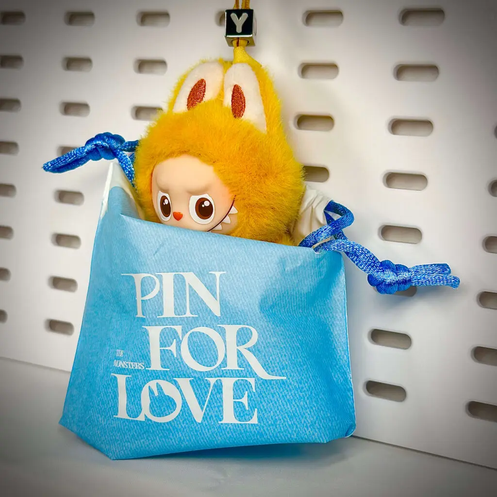 mini labubu pin for love y inside pouch
