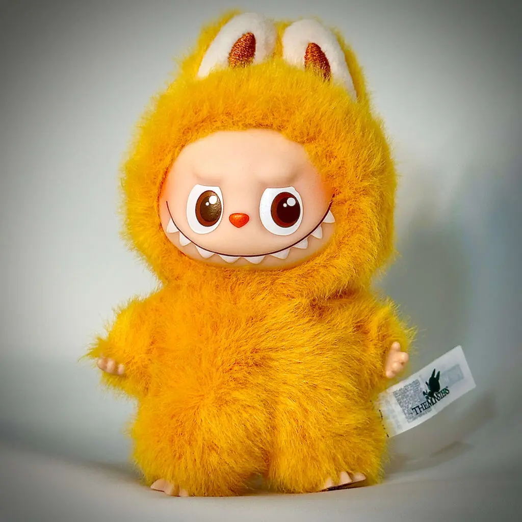 mini labubu pin for love y white background